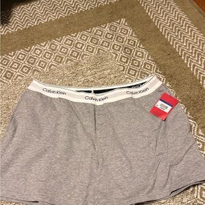Calvin Klein Gray Logo Waistband Athletic Lounge Shorts